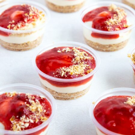 strawberry cheesecake dessert cups featured image