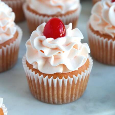 cherry almond cupcakes featured image