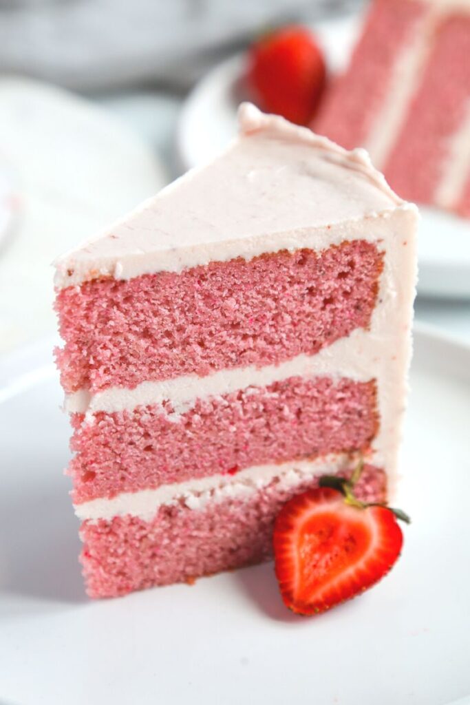 strawberry cake slice