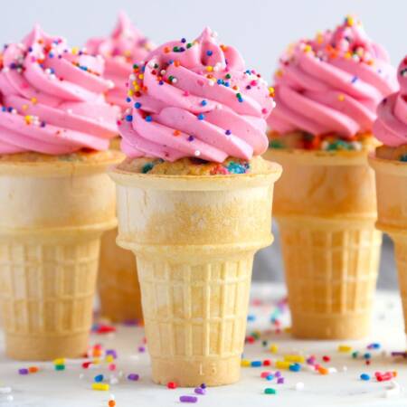 ice cream cone cupcakes featured image