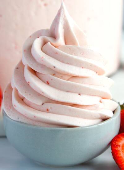 strawberry shortcut swiss meringue buttercream featured image