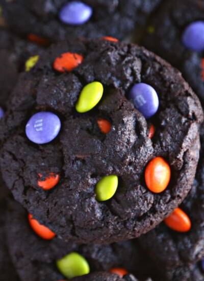 halloween chocolate M&M cookies