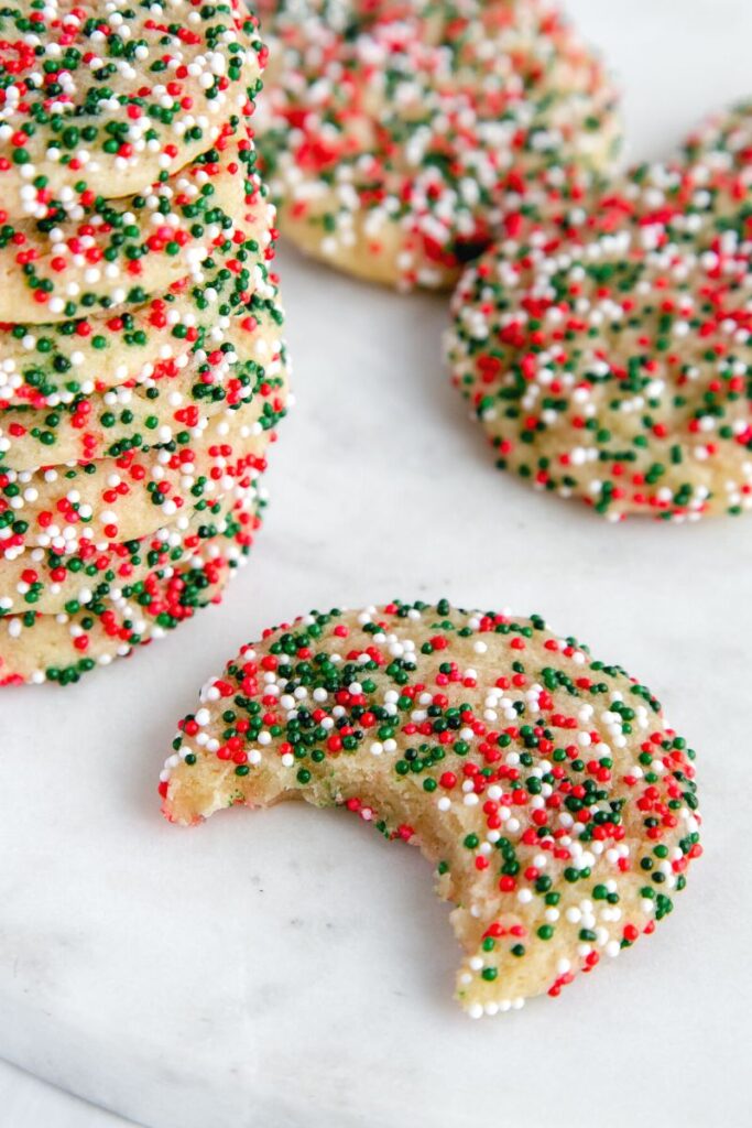 christmas sprinkle cookies bite