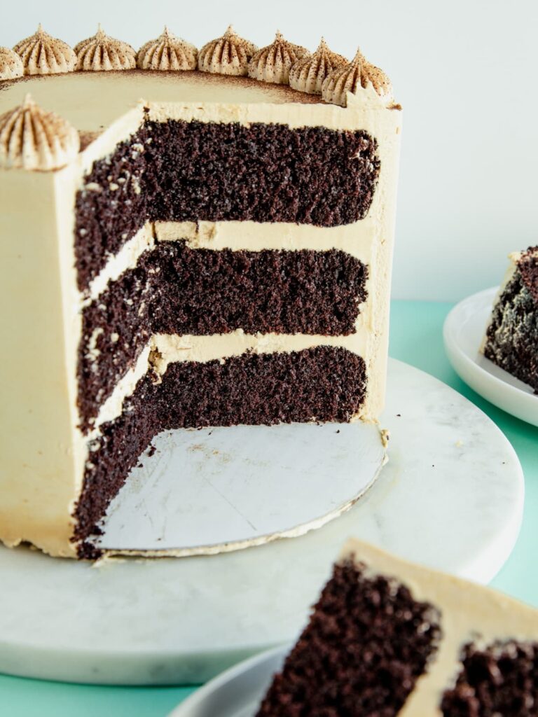 chocolate mocha cake cross section