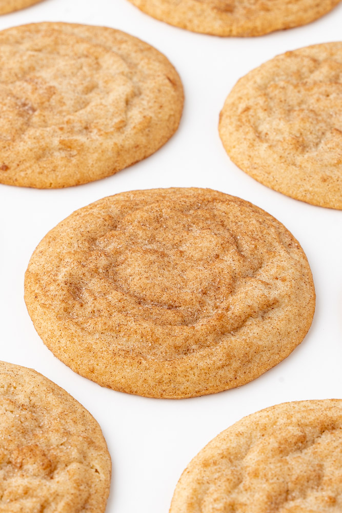 Classic snickerdoodles made with brown butter and rolled in cinnamon sugar.
