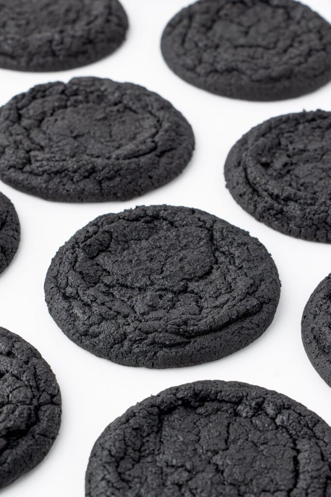 Soft and chewy black cocoa cookies.