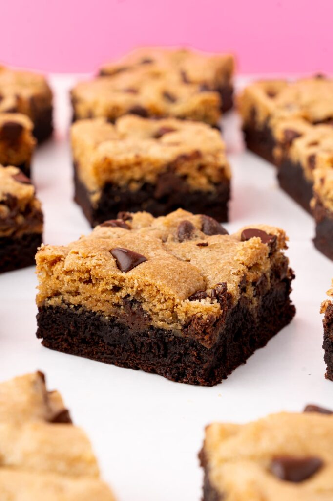 Thick and chewy brookie bars.