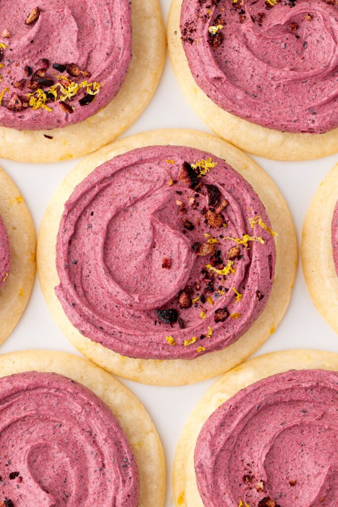 Blueberry frosted lemon cookies.