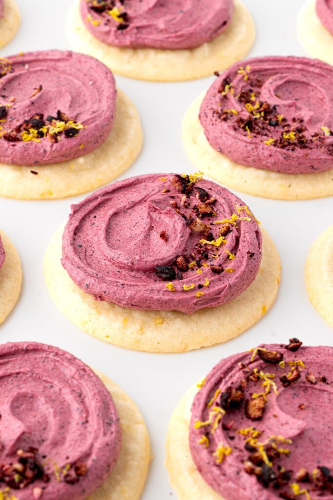Blueberry frosted lemon cookies.