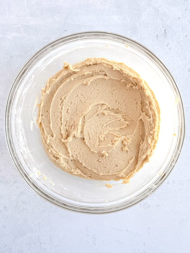 A bowl of cake batter cookie dough.