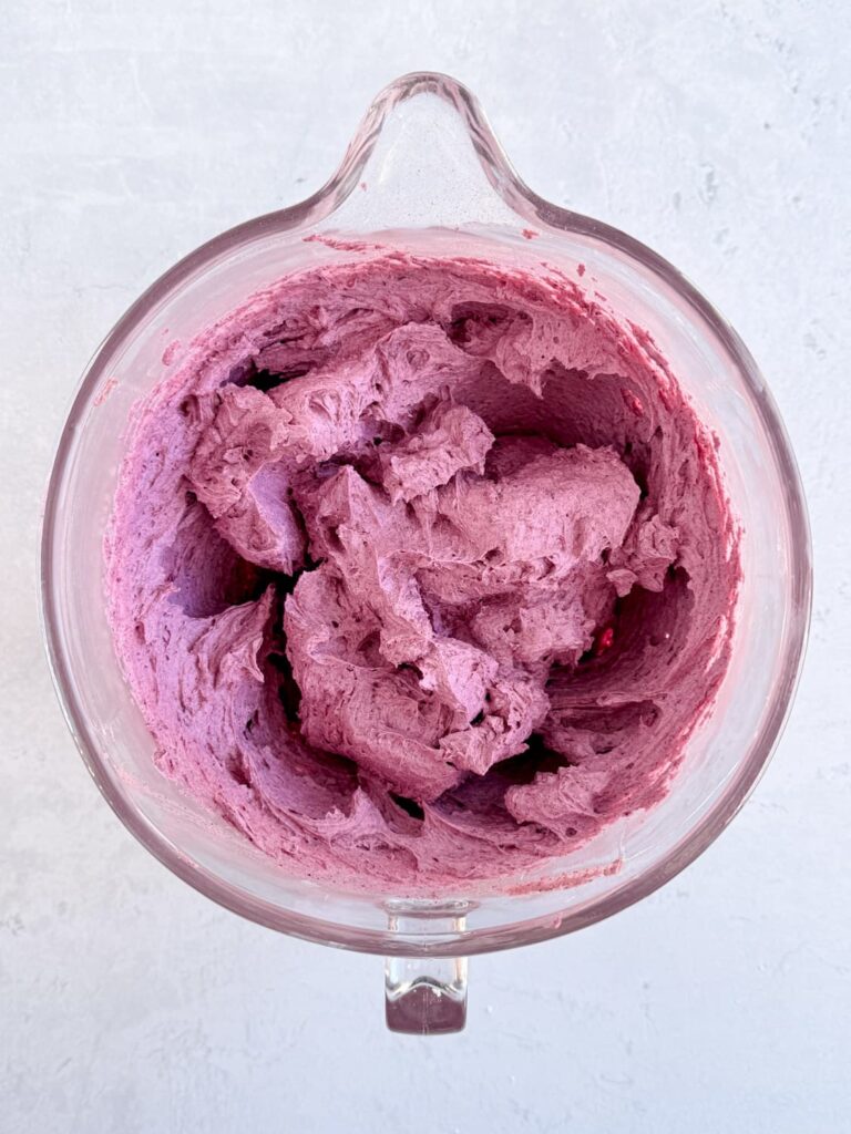 Whipped blueberry frosting.