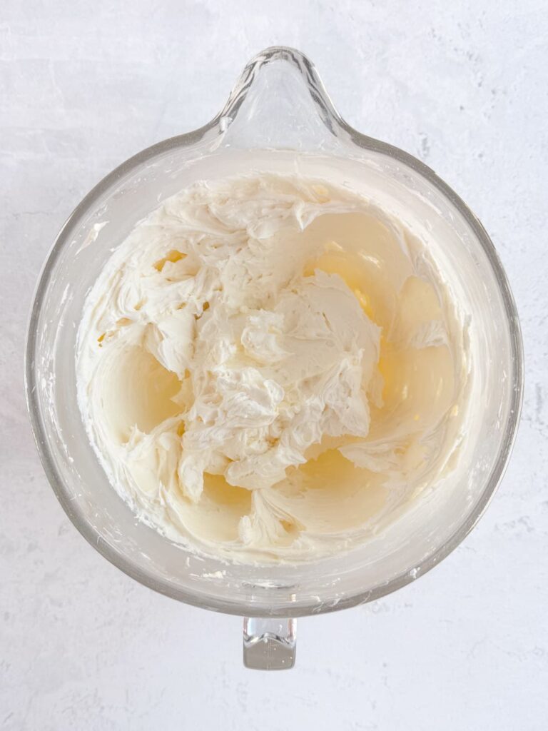 Whipped butter in a mixing bowl.