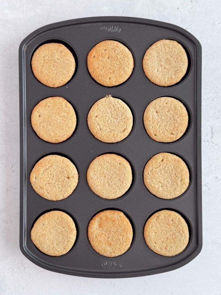 Baked graham cracker cupcakes.