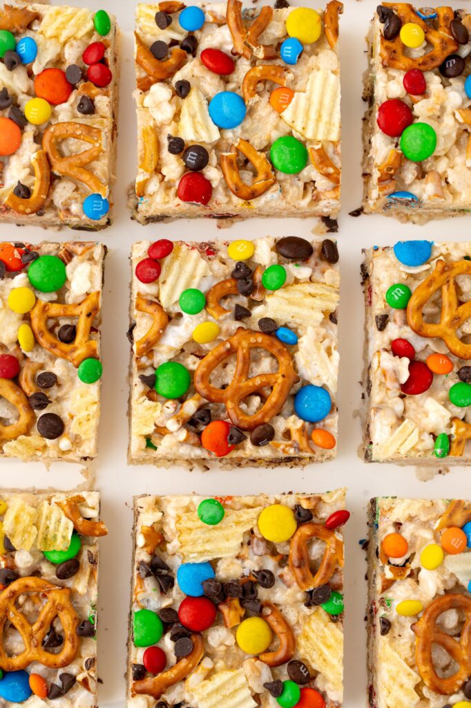 Kitchen sink Rice Krispie treats.