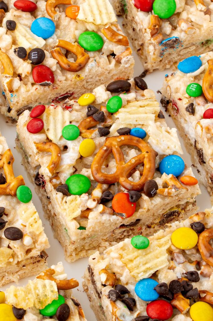 Kitchen sink Rice Krispie treats.